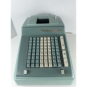 Vintage Remington Model 10811-10 Office Adding Machine Crank Turquoise